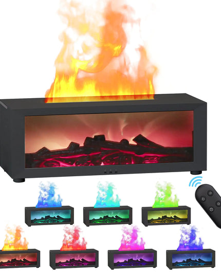 Flame Aromatherapy Diffuser – 150ml Ultrasonic Cool Mist Humidifier with Timer & Auto-Off – Flame Effect Essential Oil Diffuser for Home, Spa, Yoga, Office, Bedroom (Black)