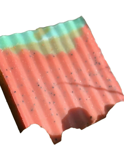 Handmade Bath Soap Bars – 3-Pack, 4 oz Each – Watermelon Scent with Poppy Seeds – Long-Lasting, Natural Ingredients, Tallow-Based