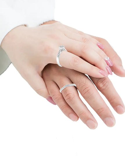 .925 Sterling Silver 1/3 Cttw Diamond Halo and Pave Shank Engagement Ring Set (I-J Color, I3 Clarity)