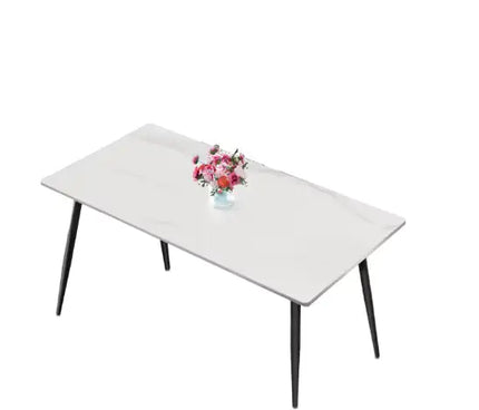 63\" Sintered Stone Dining Table, Golden White