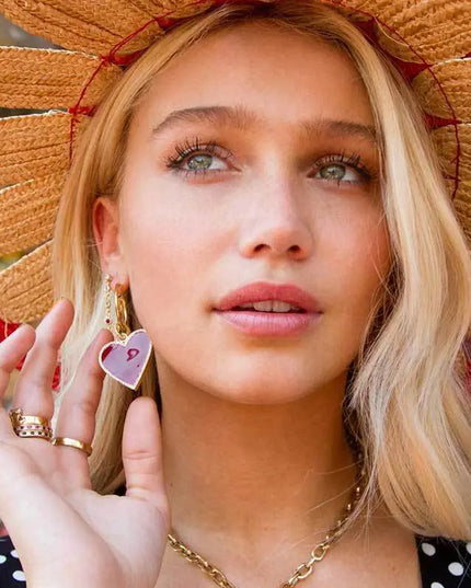Red Heart Drop Earrings
