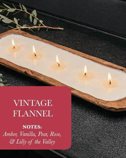 5-Wick Dough Bowl Soy Candle - Vintage Flannel