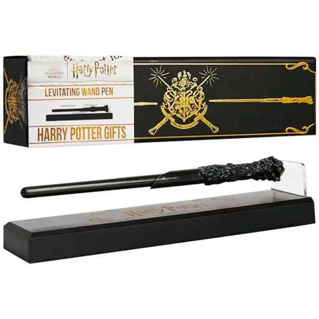 Harry Potter Levitating Wand Pen with Stand – Floating Ballpoint Writing Pen, Hogwarts Office Desk Accessory & Gift