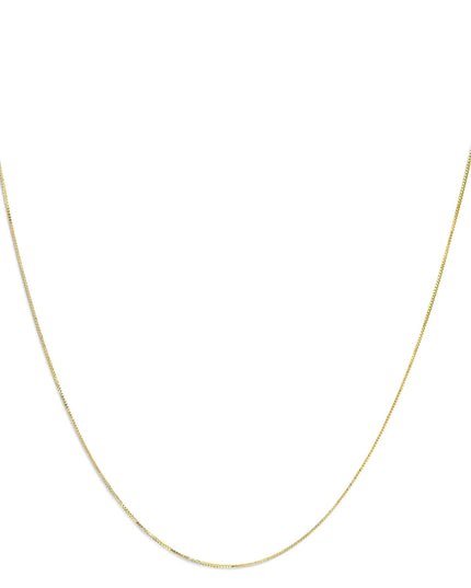 Unisex Solid 14K Gold 0.75mm Classic Box Chain Necklace