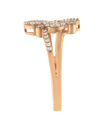 .925 Sterling Silver 1/2 Cttw Diamond Scatter Composite Bypass Ring (I-J Color, I1-I2 Clarity)