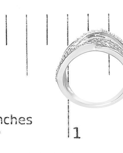 .925 Sterling Silver Diamond Accent Crossover Ring (I-J Color, I2-I3 Clarity)