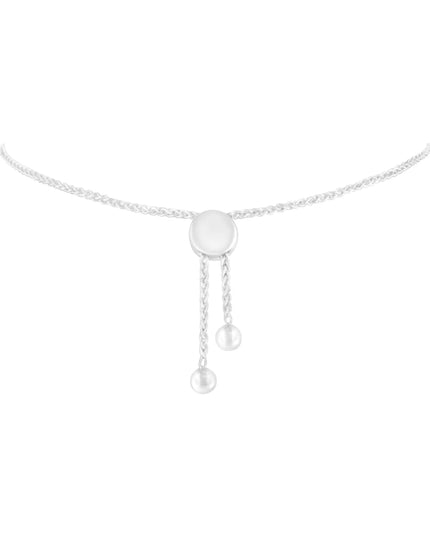 Sterling Silver Diamond Woven Heart Bolo Bracelet (0.1 cttw, H-I Color, I2-I3 Clarity)
