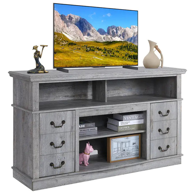 Vintage Wood TV Cabinet For Living Room, Modern Farmhouse Entertainment Center