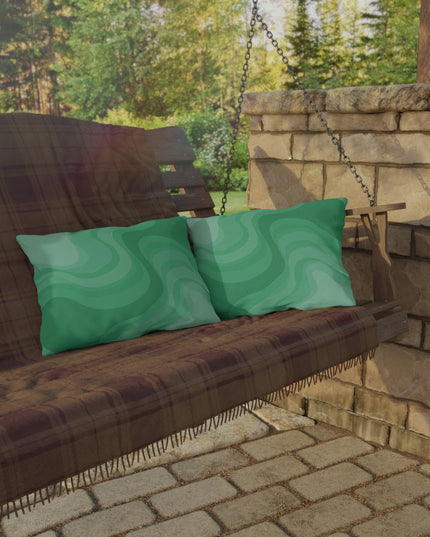 Mint Green Wavey 20" x 14" Outdoor Pillow