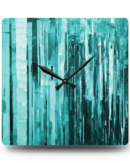Striped Tif Acrylic Wall Clock, Round or Square, 10.75" x 10.75"