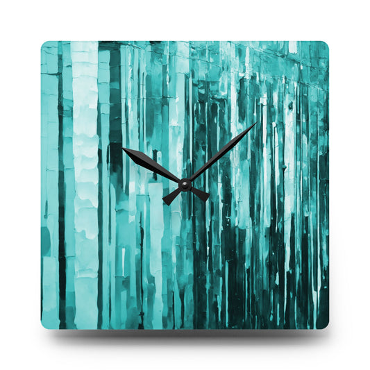 Striped Tif Acrylic Wall Clock, Round or Square, 10.75" x 10.75"