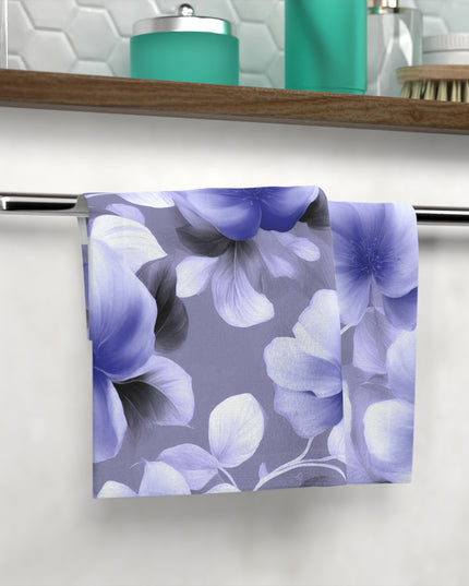 Indigo Blossom Floral Bunch Face Towel, 13" x 13"