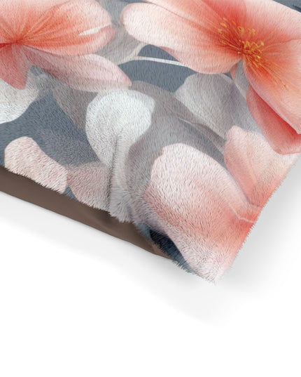 Red Blossom Floral Bunch Pet Bed, 28" × 18"