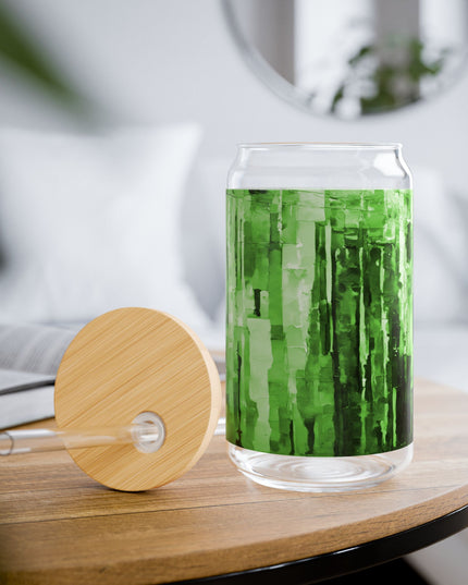 Striped Mint Pastels Sipper Glass, 16oz