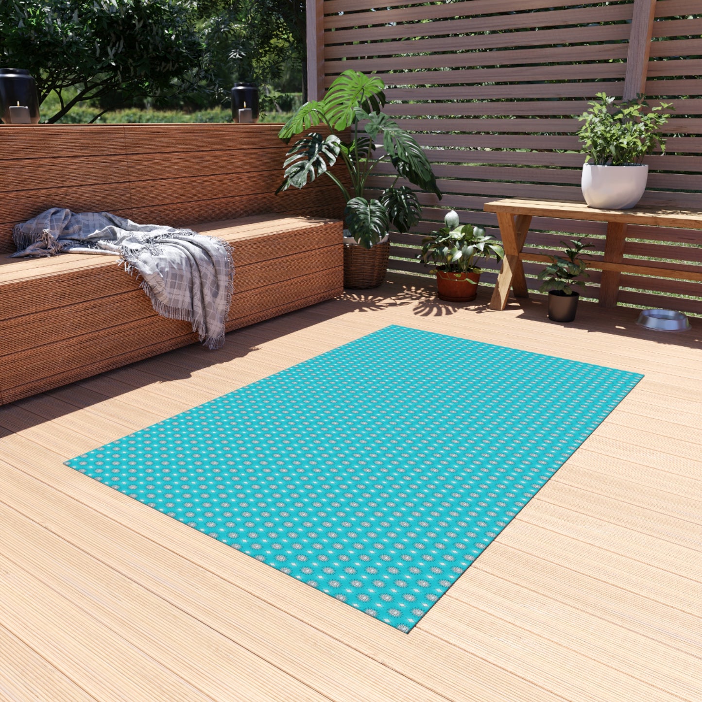 Tif Green Star-crossed Bodies Outdoor Rug, 48" x 72"