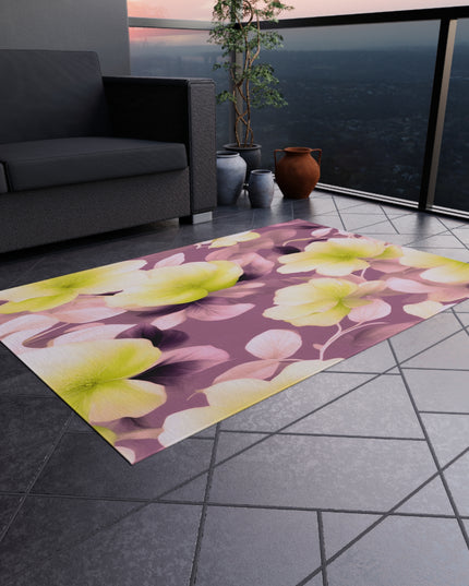 Lemon Blossom Floral Bunch Outdoor Rug, 48" x 72"