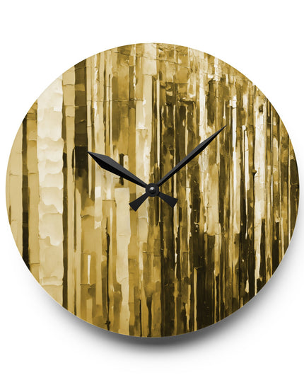 Striped Light Brown Acrylic Wall Clock, Round or Square, 10.75" x 10.75"