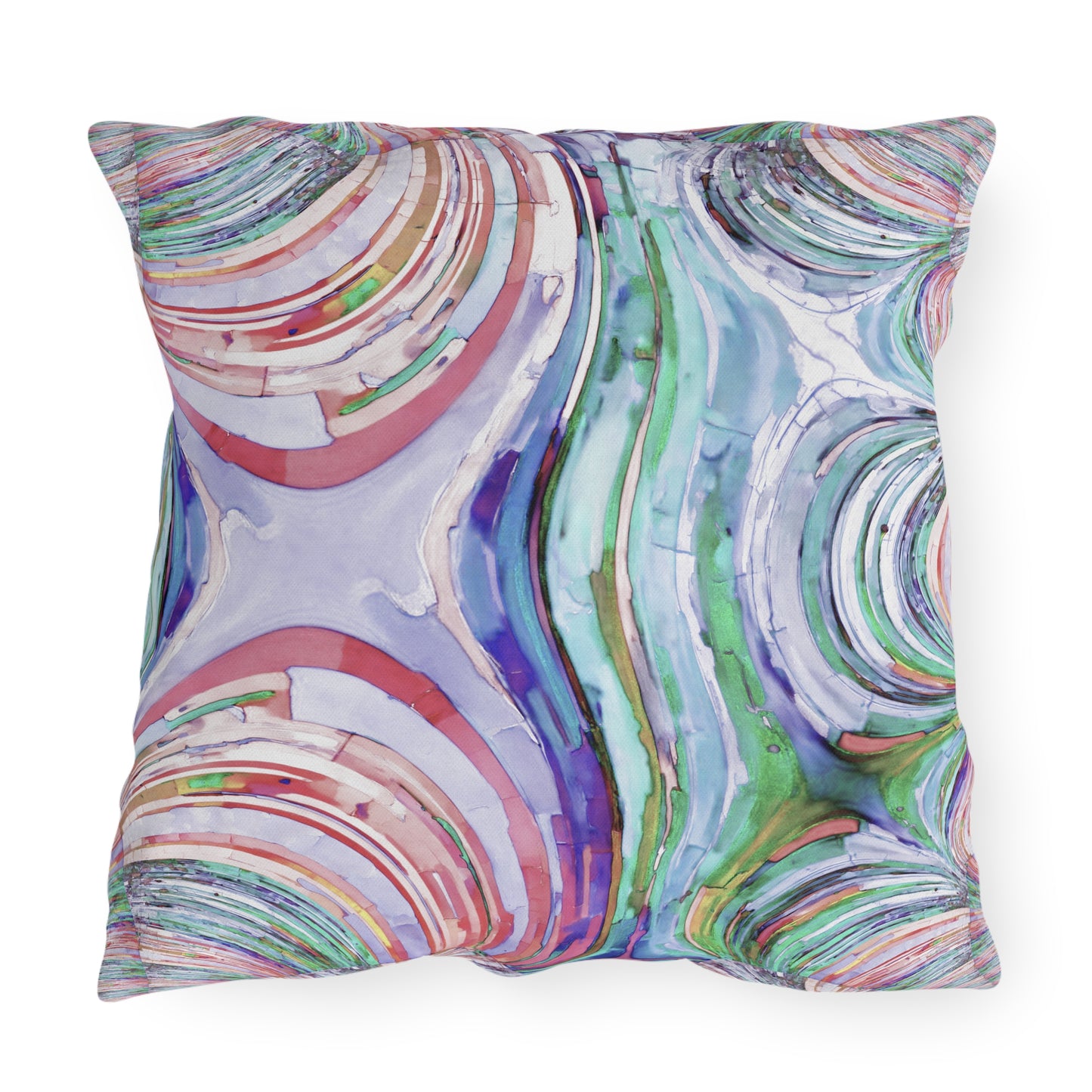 Uzi Spiral Pastels 20" x 20" Outdoor Pillow