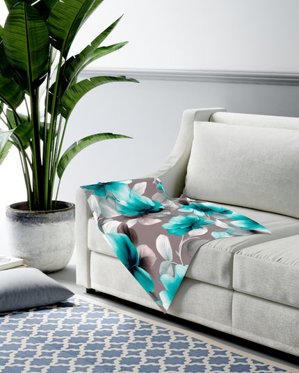 Tif Green Gray Floral Bunch Baby Swaddle 30″×40″ Blanket