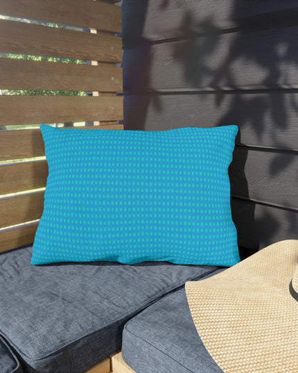 Light Blue Star-crossed Bodies Outdoor Pillow, 20" x 14"