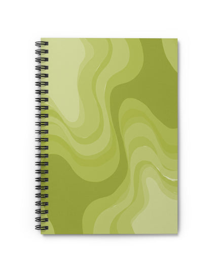 Lemon Wavey Spiral Notebook - Ruled Line, 6" x 8", 118 pages