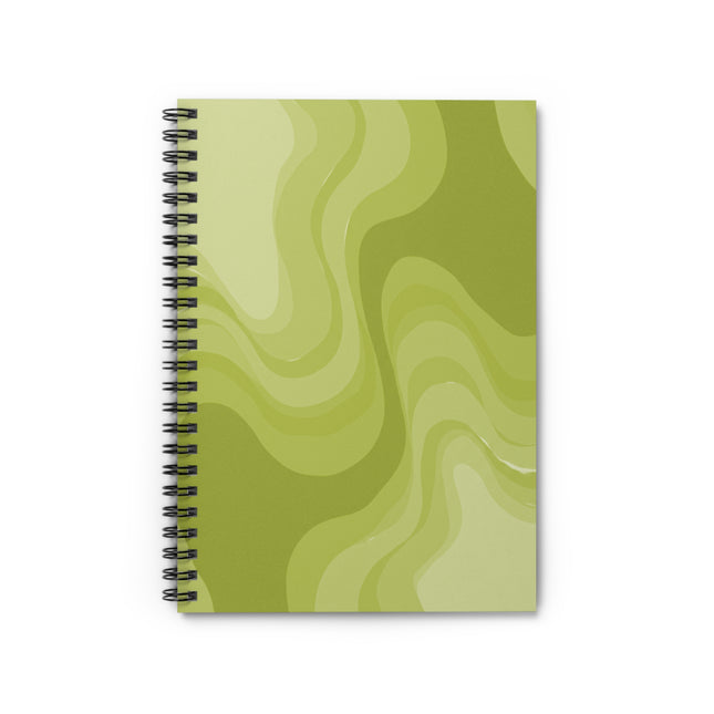 Lemon Wavey Spiral Notebook - Ruled Line, 6" x 8", 118 pages