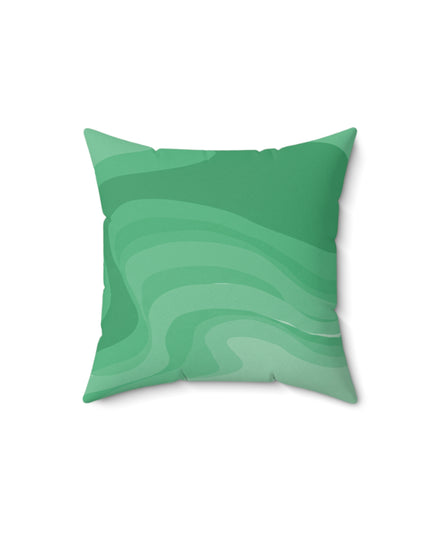 Mint Green Wavey 14" x 14" Faux Suede Square Pillow