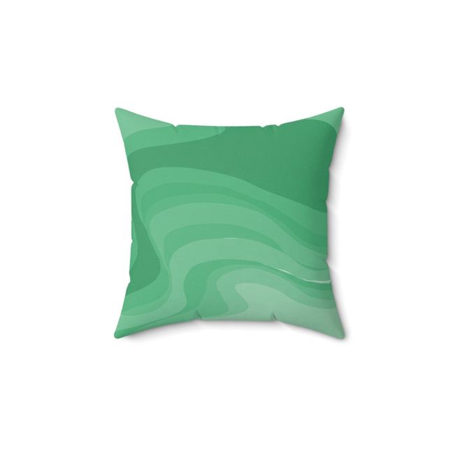 Mint Green Wavey 14" x 14" Faux Suede Square Pillow