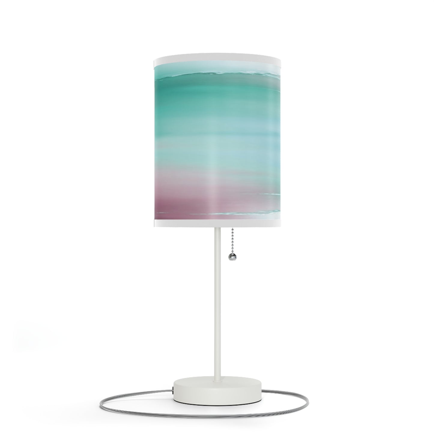 Green Sea Lavender Fog Table Lamp on a White or Silver Stand, US|CA plug