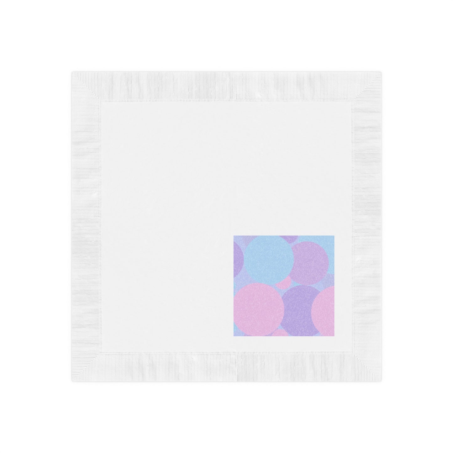 Pastel Purple and Mauve Patches White Coined Napkins, 4.8" x 4.8"