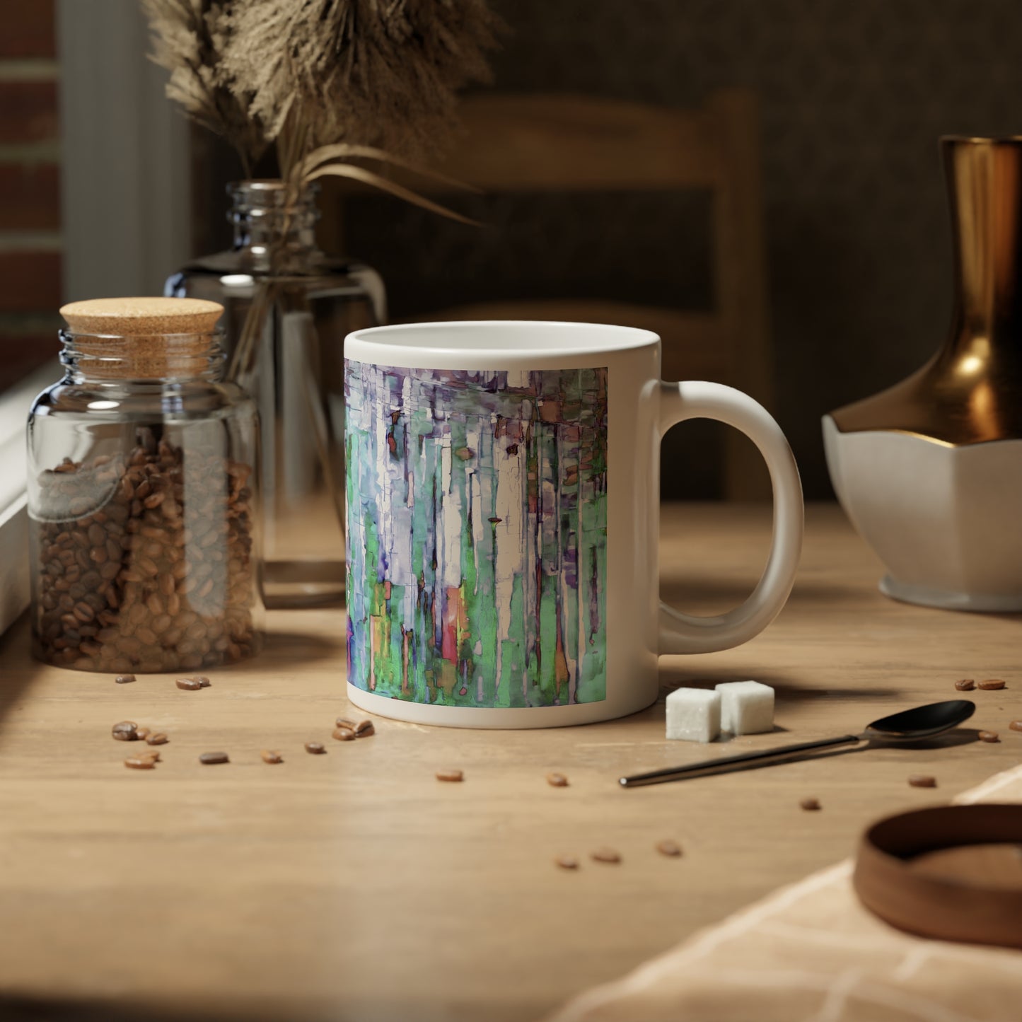 Striped Pastels 20 oz White Glossy Jumbo Mug