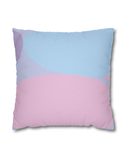 Pastel Purple and Mauve Patches Spun Polyester Square Pillowcase, 14" x 14"