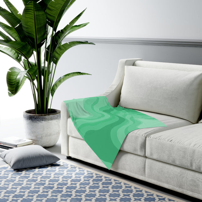 Mint Green Wavey Baby Swaddle 30″×40″ Blanket