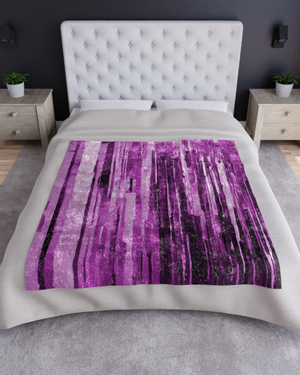 Striped Powder Lavender 50" x 60" Crushed Velvet Blanket