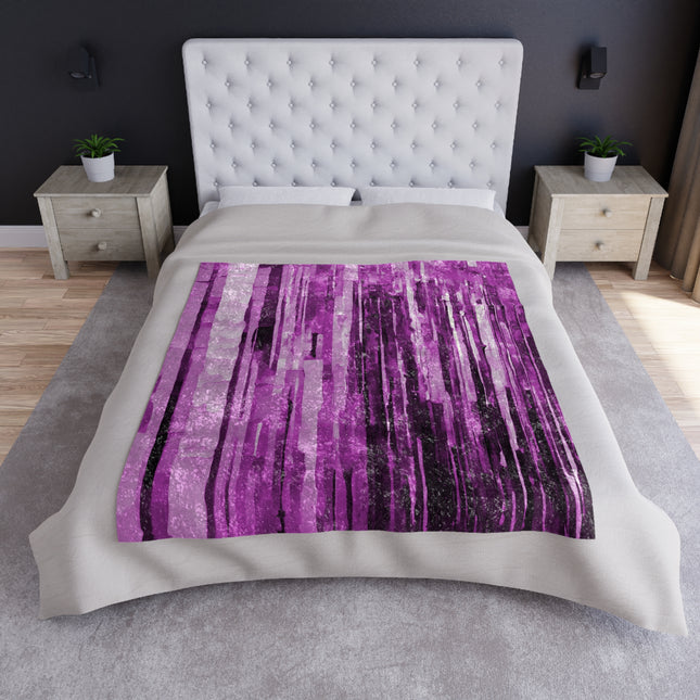 Striped Powder Lavender 50" x 60" Crushed Velvet Blanket