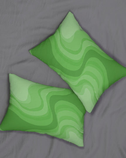 Greenie Meanie Wavey Spun Polyester Lumbar Pillow, 20" x 14"