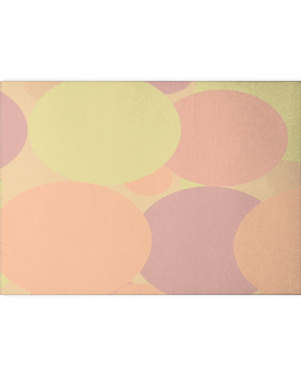 Pastel Hot Peach Patches 8" x 11" Glass Cutting Board