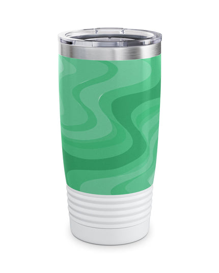 Mint Green Wavey Ringneck Tumbler, 20oz in white