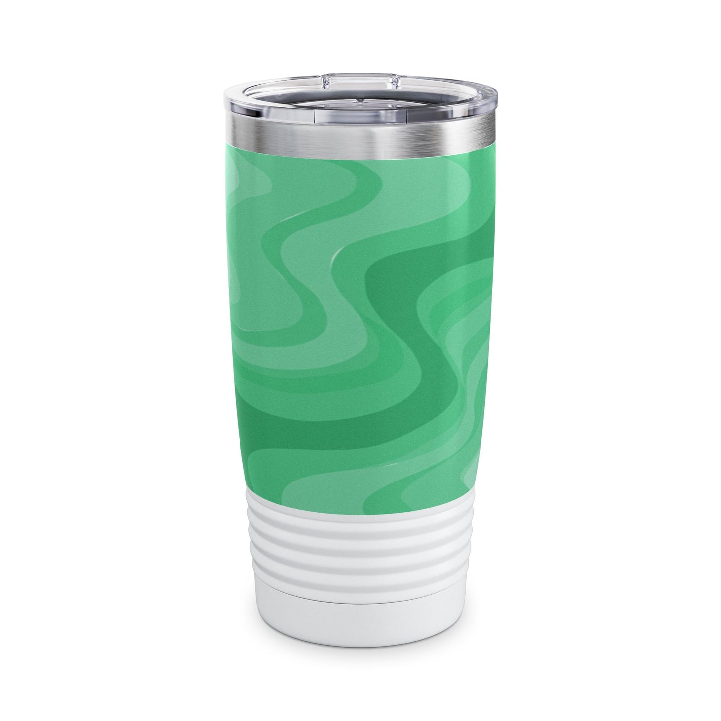Mint Green Wavey Ringneck Tumbler, 20oz in white, steel and black