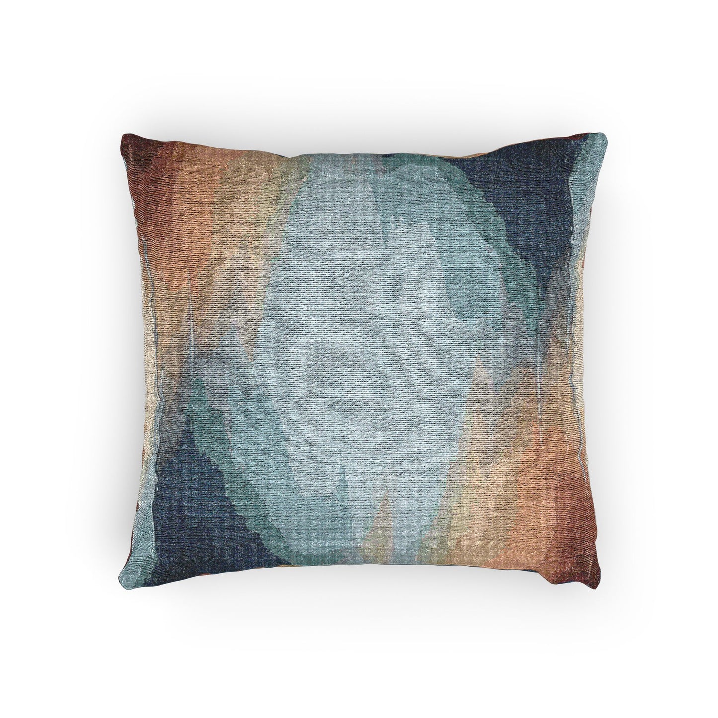Blue Sea Red Orange Fog Woven Pillow, 17" x 18"