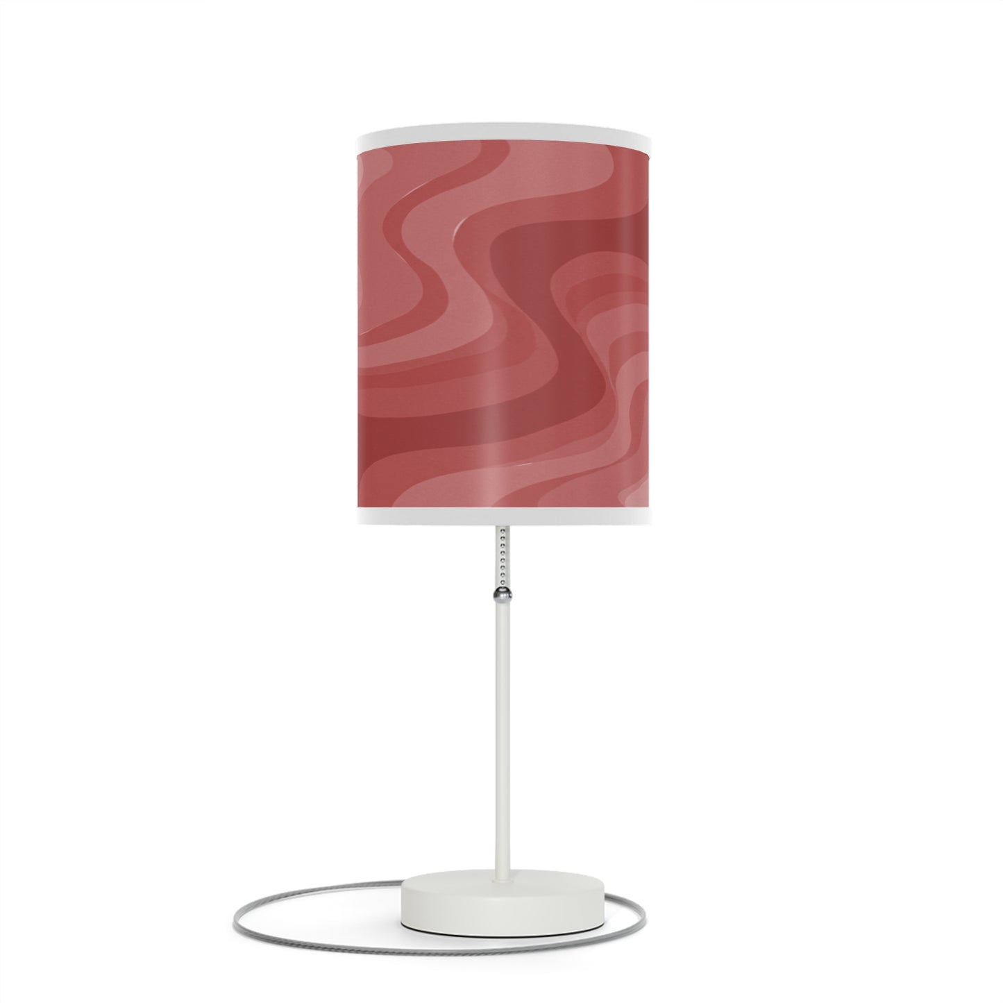 Power Red Wavey Table Lamp on a White or Silver Stand, US|CA plug