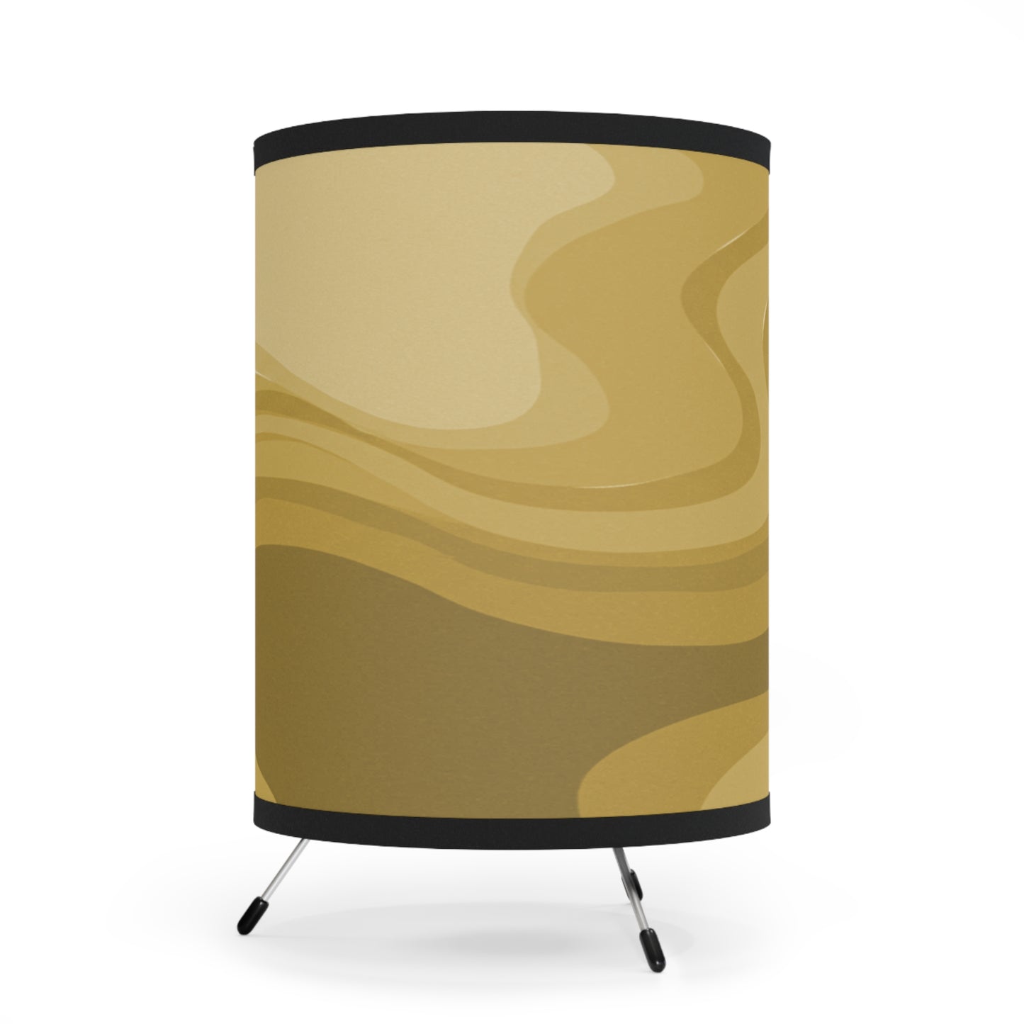 Brown Wavey Tripod Lamp with High-Res Printed Shade, US\CA plug