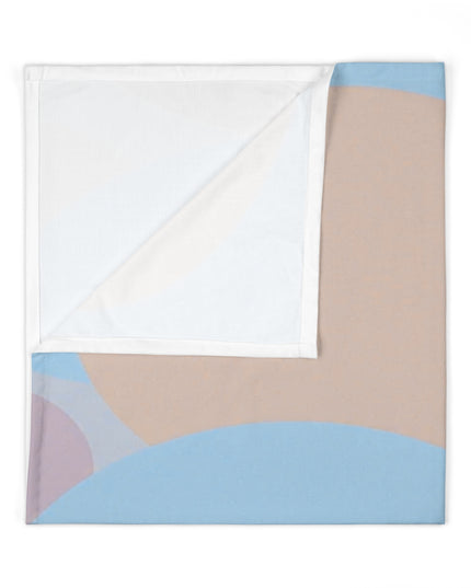 Pastel Baby Blue and Peach Patches Baby Swaddle 30″×40″ Blanket
