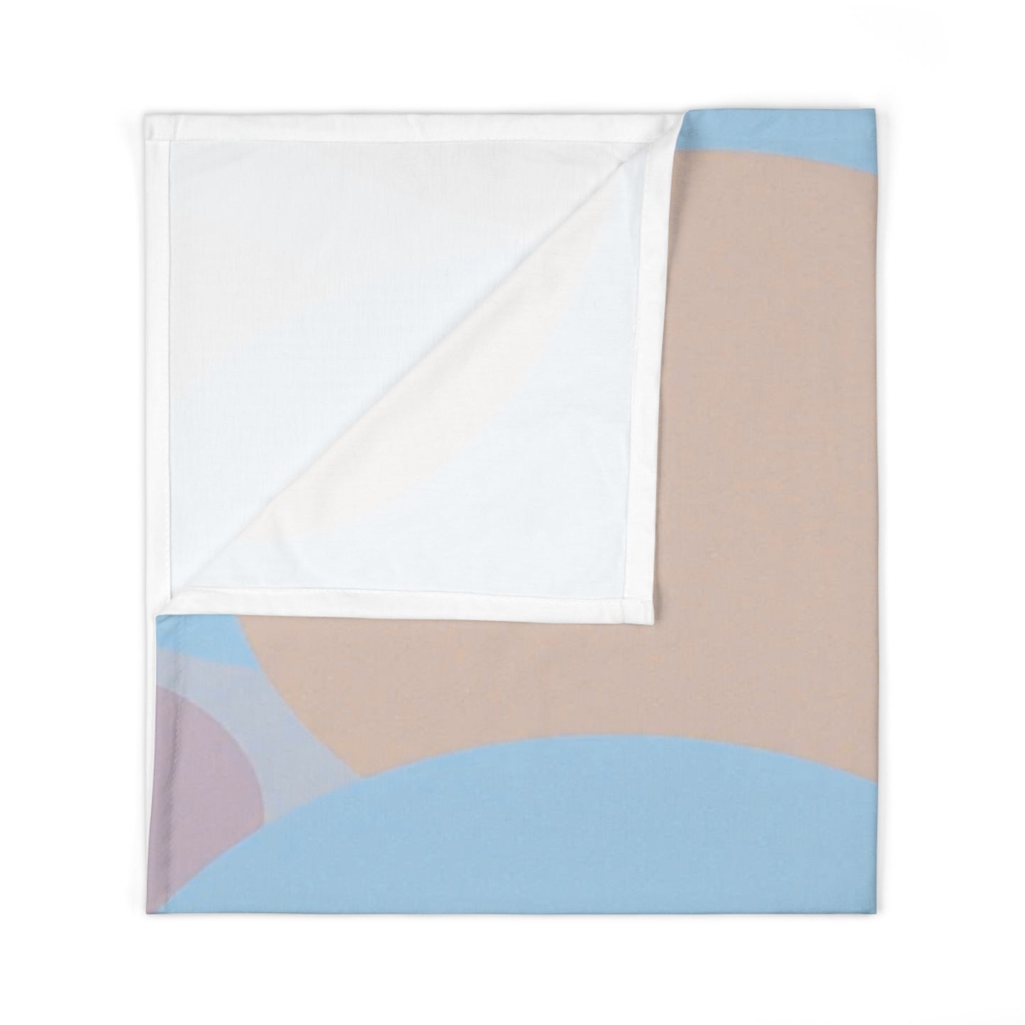 Pastel Baby Blue and Peach Patches Baby Swaddle 30″×40″ Blanket