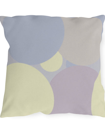 Pastel Soft Blue and Soft White Patches 18" x 18" Outdoor Pillows