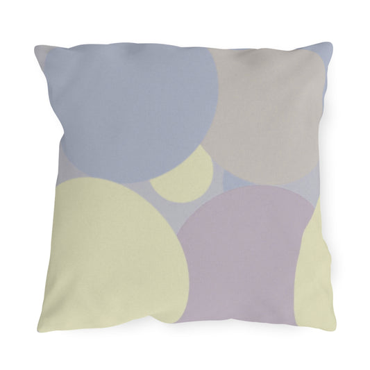 Pastel Soft Blue and Soft White Patches 18" x 18" Outdoor Pillows