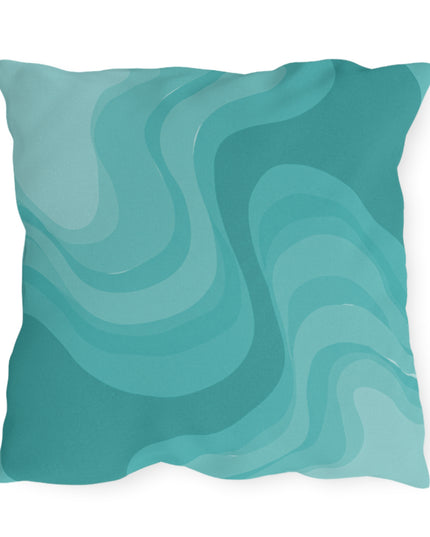 Tif Green Wavey 20" x 20" Outdoor Pillow