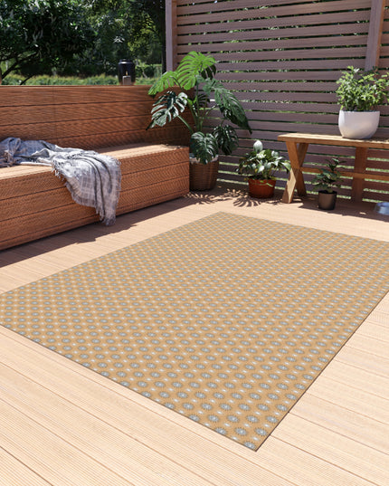 Tan Sunset Star-crossed Bodies Outdoor Rug, 60" x 84"