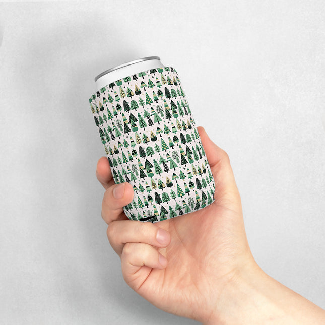 Mini Vintage Green Trees 12 oz Can Cooler Sleeve