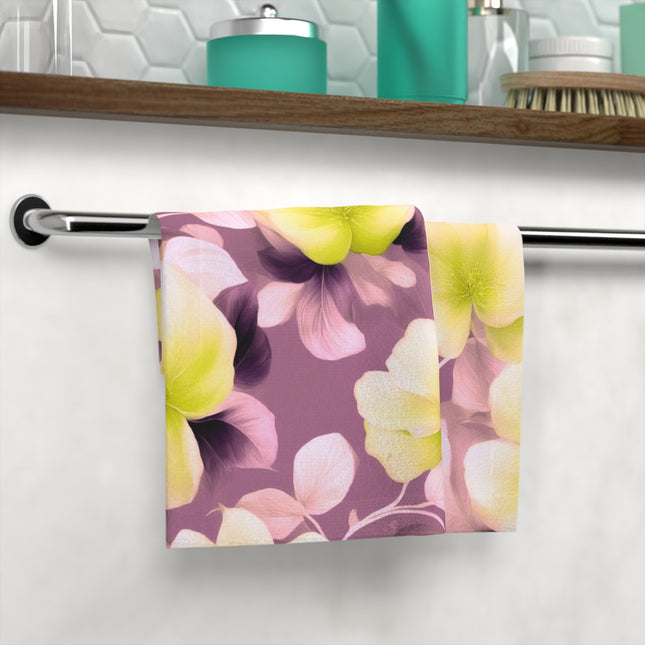 Lemon Blossom Floral Bunch Face Towel, 13" x 13"